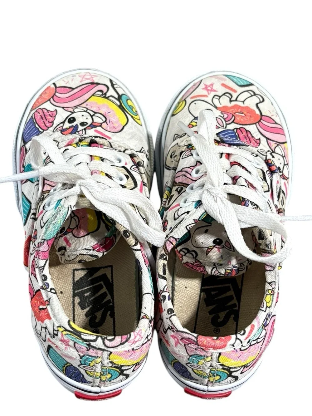 Vans Infant Toddler Lace Up Donut Unicorn Skateboard Shoes Size 8